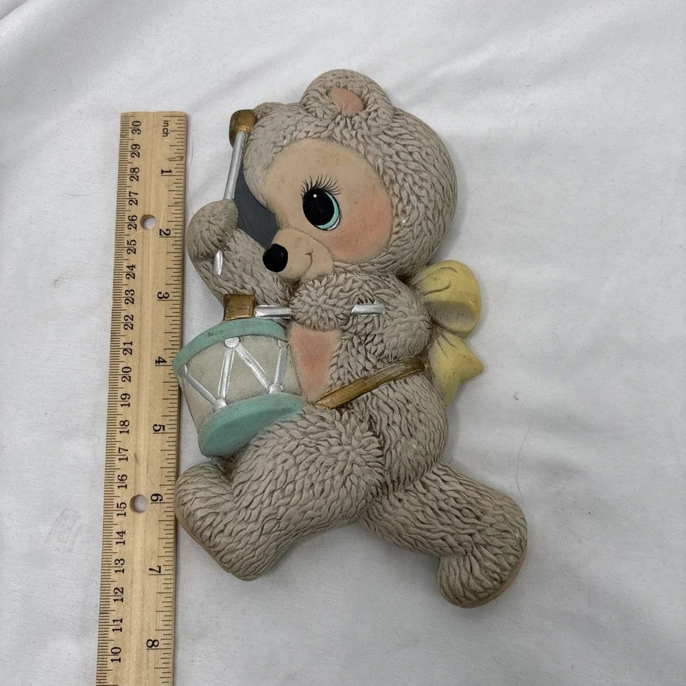 Set Of 3 Vintage 1985 Macky Molds Ceramic Band Bears Wall Hangings Nursery Decor